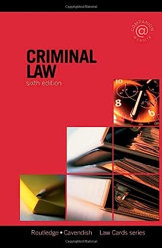 Beispielbild fr Criminal Law (Law Cards) zum Verkauf von WorldofBooks