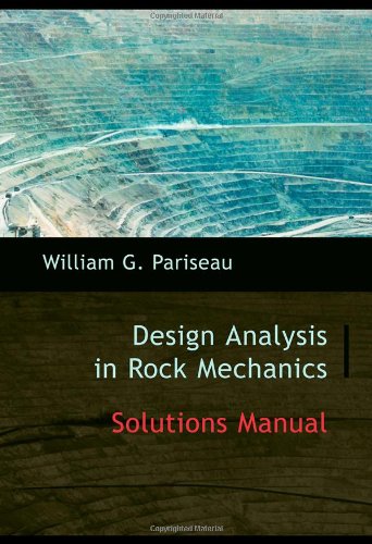 Imagen de archivo de Solutions Manual to Design Analysis in Rock Mechanics a la venta por Zubal-Books, Since 1961