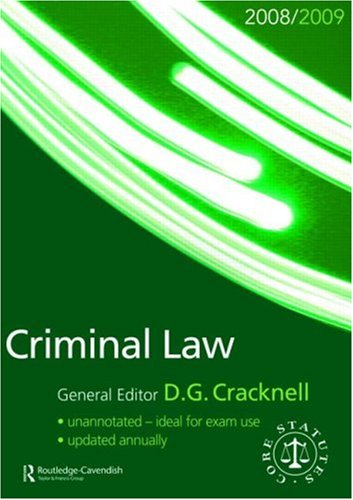 Beispielbild fr Criminal Law 2008-09 zum Verkauf von Tall Stories BA