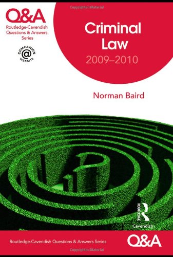 Stock image for Q&A Criminal Law 2009-2010 (Questions and Answers) for sale by Goldstone Books