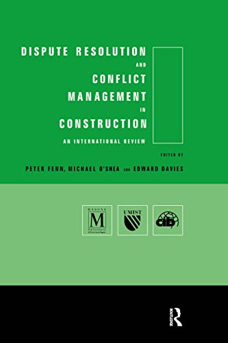Beispielbild fr Dispute Resolution and Conflict Management in Construction zum Verkauf von Books Puddle