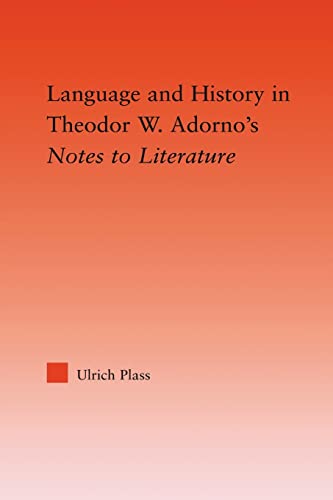 Beispielbild fr Language and History in Adorno's Notes to Literature zum Verkauf von Blackwell's
