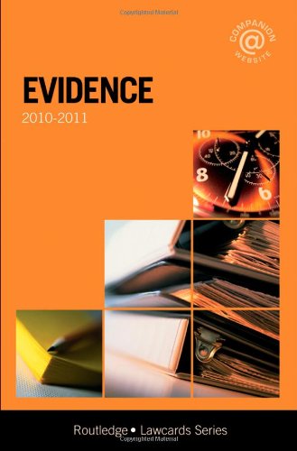 9780415566643: Evidence Lawcards 2010-2011