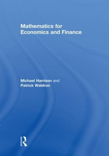 Imagen de archivo de Mathematics for Economics and Finance a la venta por Chiron Media