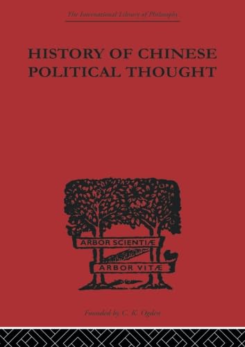 Beispielbild fr History of Chinese Political Thought zum Verkauf von Blackwell's