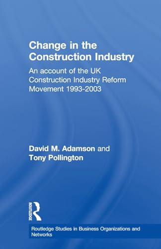 Beispielbild fr Change in the Construction Industry zum Verkauf von Blackwell's