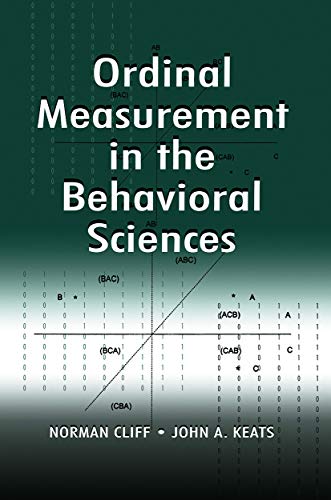 Beispielbild fr Ordinal Measurement in the Behavioral Sciences zum Verkauf von Blackwell's