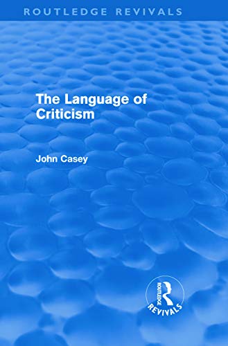 Imagen de archivo de The Language of Criticism (Routledge Revivals) a la venta por Chiron Media