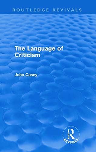 Imagen de archivo de The Language of Criticism (Routledge Revivals) a la venta por Blackwell's