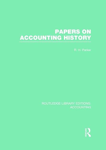Beispielbild fr Papers on Accounting History zum Verkauf von Blackwell's