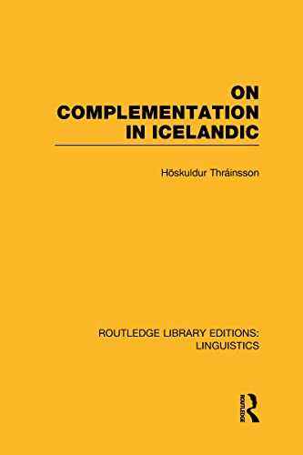Stock image for On Complementation in Icelandic (Routledge Library Editions: Linguistics) for sale by Chiron Media