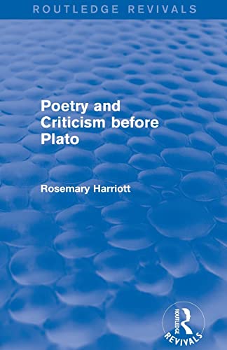 Imagen de archivo de Poetry and Criticism before Plato (Routledge Revivals) a la venta por Chiron Media