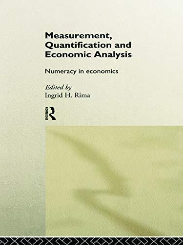 Beispielbild fr Measurement, Quantification and Economic Analysis zum Verkauf von Blackwell's