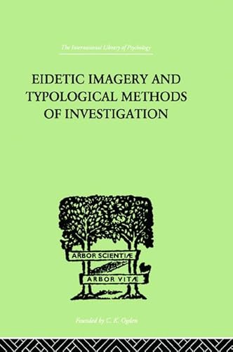 Stock image for Eidetic Imagery and Typological Methods of Investigation for sale by Blackwell's