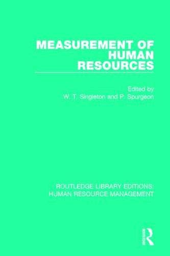 Beispielbild fr Measurement of Human Resources zum Verkauf von Blackwell's
