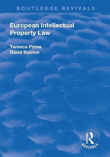 Beispielbild fr European Intellectual Property Law zum Verkauf von Blackwell's