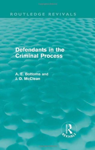 Beispielbild fr Defendants in the Criminal Process zum Verkauf von Anybook.com