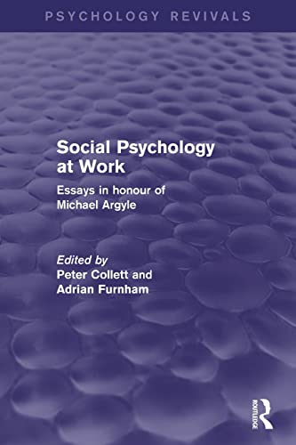 Beispielbild fr Social Psychology at Work (Psychology Revivals): Essays in Honour of Michael Argyle zum Verkauf von Blackwell's