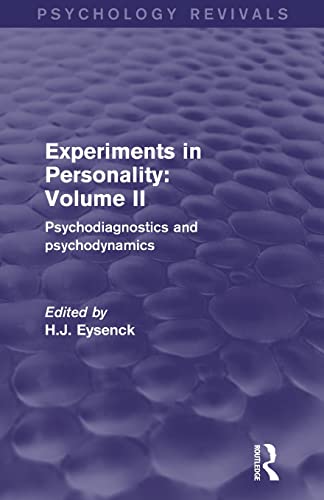 Stock image for Experiments in Personality: Psychodiagnostics and Psychodynamics: Vol 2 for sale by Revaluation Books