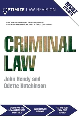 Imagen de archivo de Optimize Criminal Law a la venta por Books From California