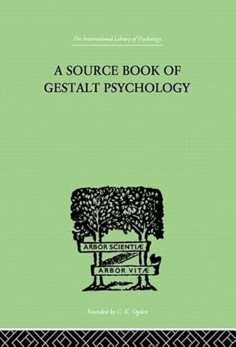 Imagen de archivo de A Source Book Of Gestalt Psychology a la venta por Blackwell's