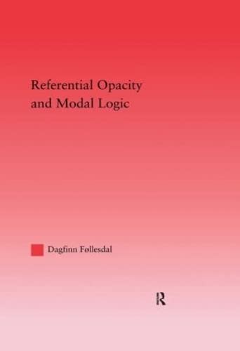 Imagen de archivo de Referential Opacity and Modal Logic a la venta por Green Ink Booksellers