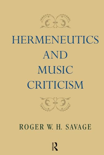 Hermeneutics and Music Criticism