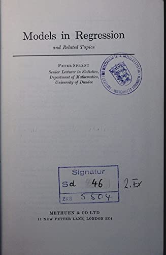 9780416148305: Models in Regression and Related Topics