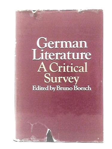 9780416149401: German literature: A critical survey;