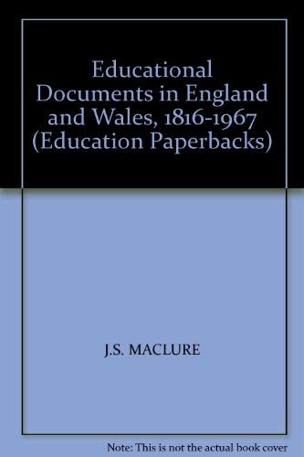 Beispielbild fr EDUCATIONAL DOCUMENTS: ENGLAND AND WALKES 1816-1968. zum Verkauf von Cambridge Rare Books