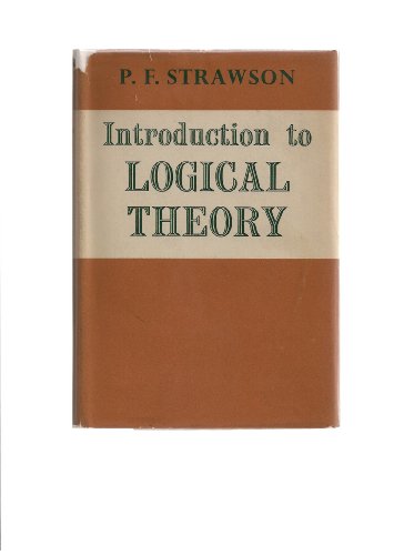 Beispielbild fr Introduction to Logical Theory zum Verkauf von Better World Books