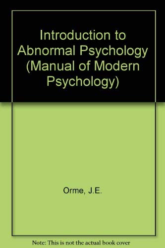 9780416660104: Introduction to Abnormal Psychology (Manual of Modern Psychology S.)