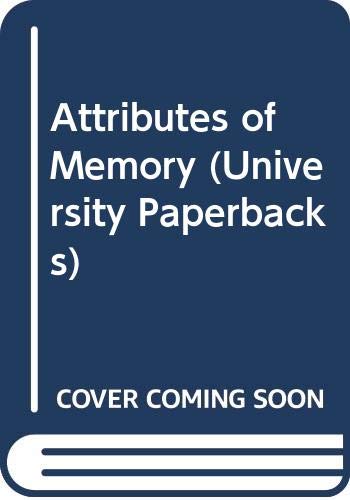 9780416703306: Attributes of Memory