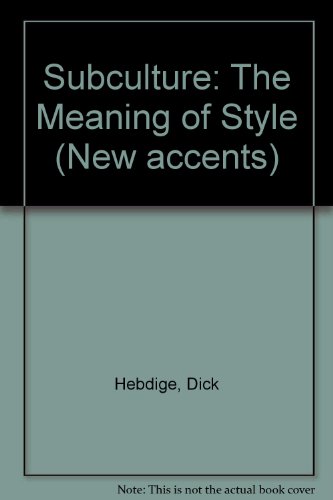 9780416708509: Subculture: The Meaning of Style