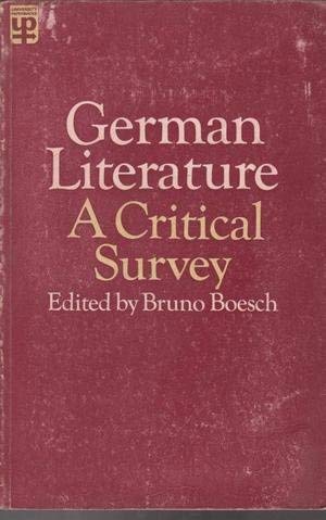 Beispielbild fr German Literature: A Critical Survey (University Paperbacks) zum Verkauf von HALCYON BOOKS
