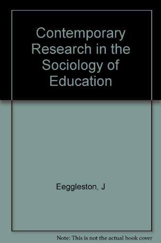 9780416787900: Contemporary Research in the Sociology of Education (University Paperbacks)