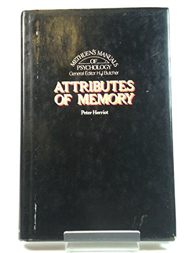 Beispielbild fr Attributes of Memory. zum Verkauf von Plurabelle Books Ltd