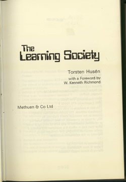 Stock image for The learning society (A University paperback original, UP 533) for sale by Irish Booksellers