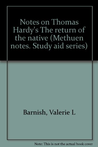 Imagen de archivo de Notes on Thomas Hardy's the Return of the Native a la venta por Shadow Books
