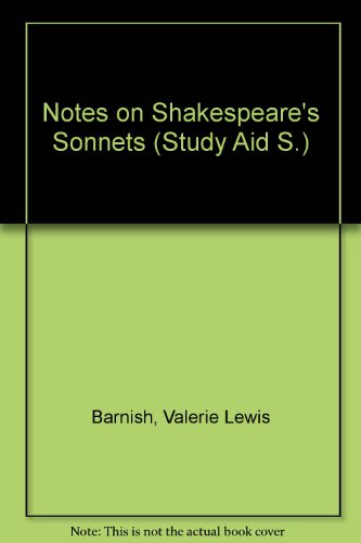Stock image for Notes on Shakespeare s Sonnets (Study Aid S.) for sale by medimops