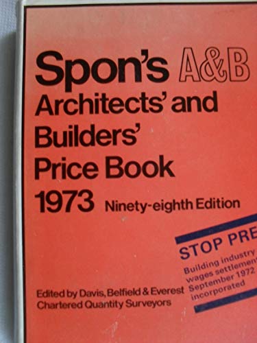 Stock image for Spon's Architects' And Builders' Price Book 1972 97th Edition for sale by Victoria Bookshop