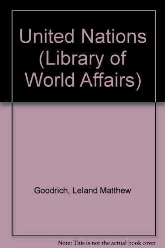 Stock image for United Nations (Library of World Affairs) for sale by Stephen White Books