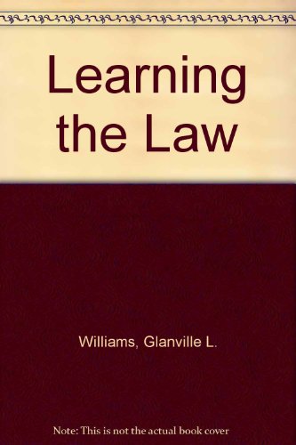 9780420426109: Learning the Law