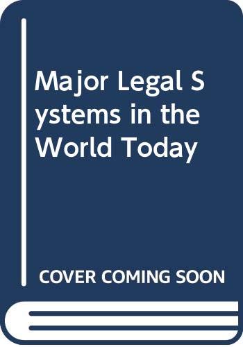 9780420441409: Major legal systems in the world today: An introduction to the comparative study of law