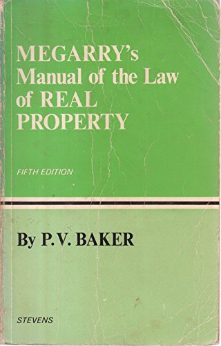 Beispielbild fr Megarry's Manual of the law of real property zum Verkauf von GF Books, Inc.