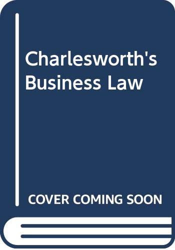 Beispielbild fr Charlesworth's Business Law zum Verkauf von AwesomeBooks