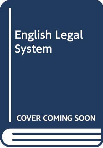 9780421060302: English Legal System
