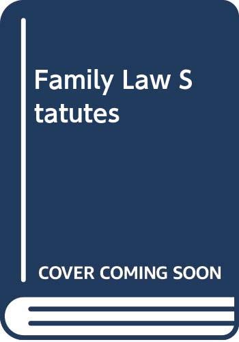 Imagen de archivo de Family Law Statutes a la venta por Phatpocket Limited