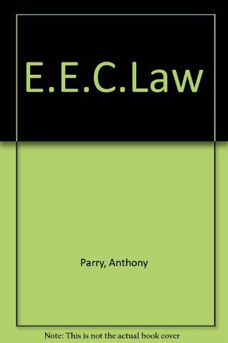 Beispielbild fr EEC Law zum Verkauf von Better World Books
