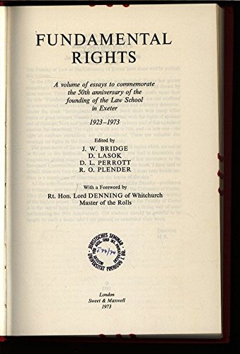 Beispielbild fr Fundamental Rights: Essays to Commemorate the Founding of the Law School in Exeter 1923-1973 zum Verkauf von Cambridge Rare Books